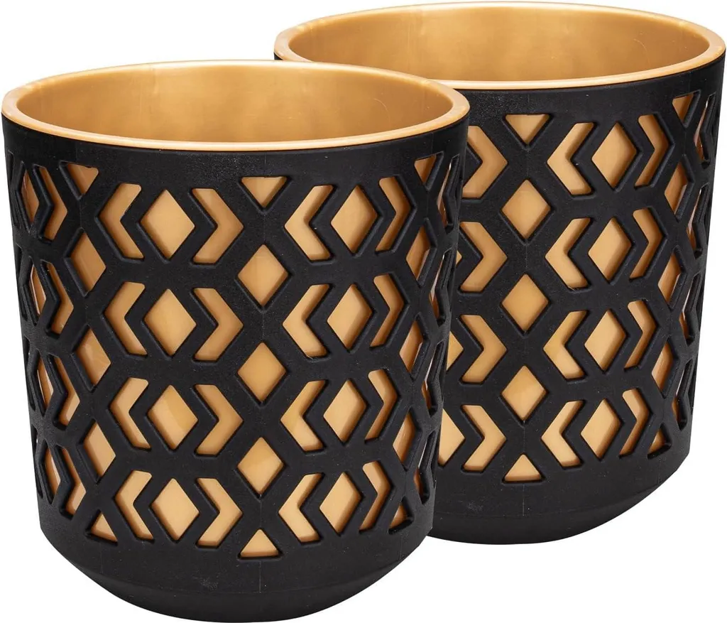 Duo de pots de plantes ronds pour décoration salon et salle à manger