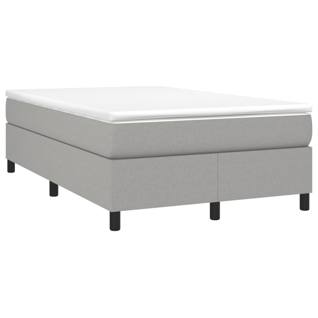 vidaXL Boxspringbett mit Matratze Hellgrau 120x190 cm Stoff