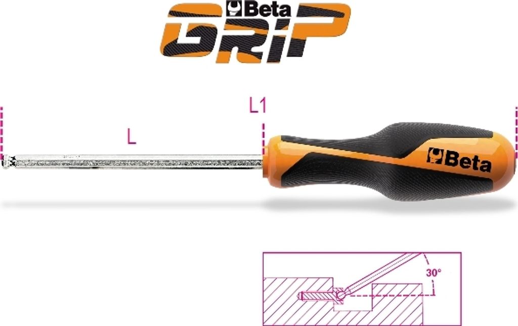 Beta Sechskant-Stiftschlüssel mit kugelförmigem Kopf, mit Produktbild 