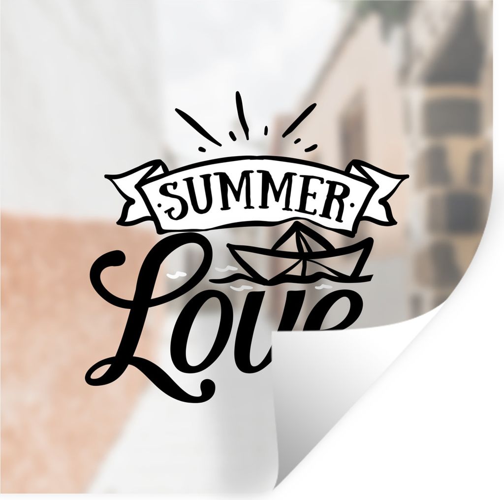 MuchoWow Wandtattoo Wandsticker Wandaufkleber Sommer - Zitat - Schwarz 80x80 cm Selbstklebend und Repositionierbar - Wierderverwendbar - Selbstkl...