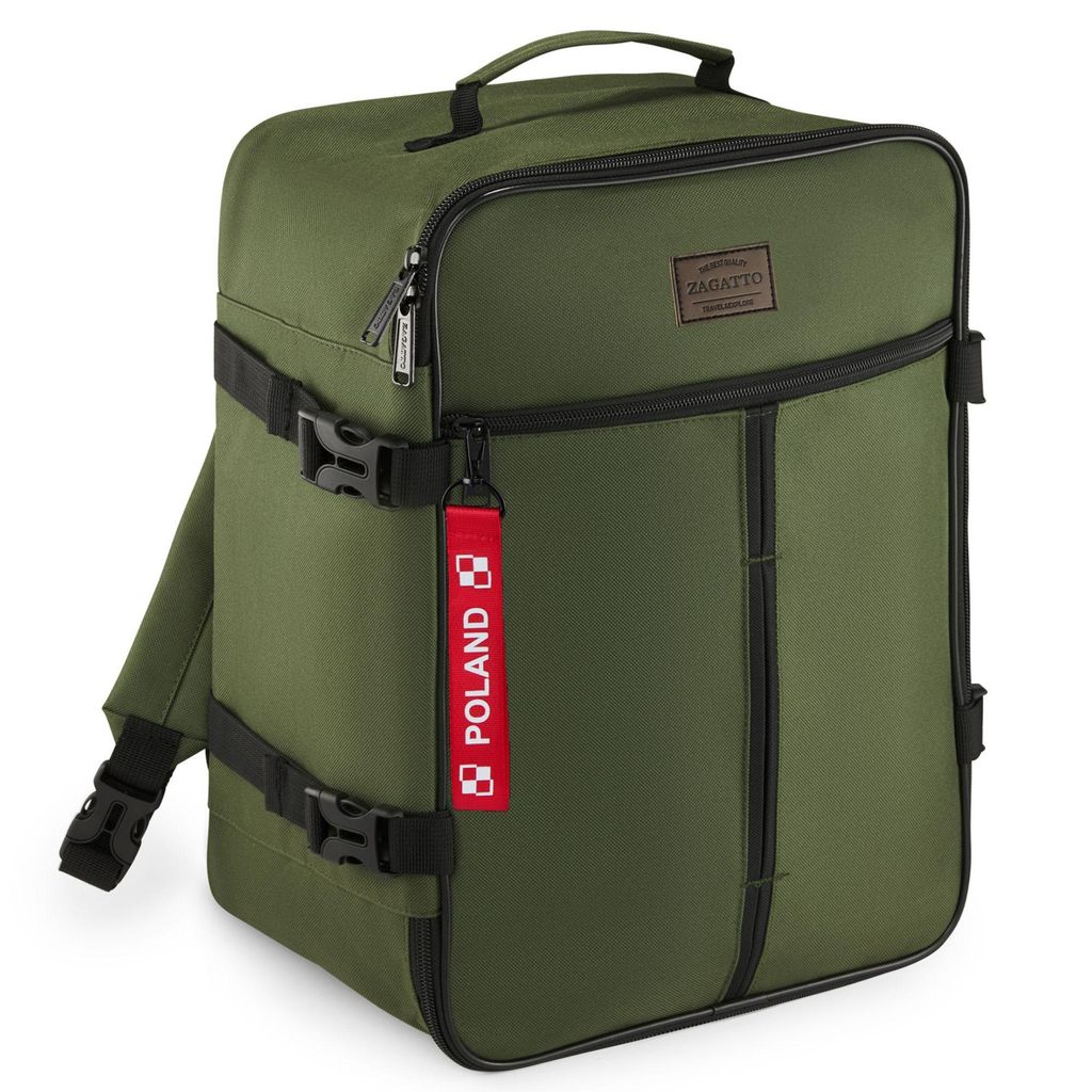 Zagatto Reiserucksack Handgepäck 40x30x20 24L WIZZAIR RYANAIR Grüner ZG1102