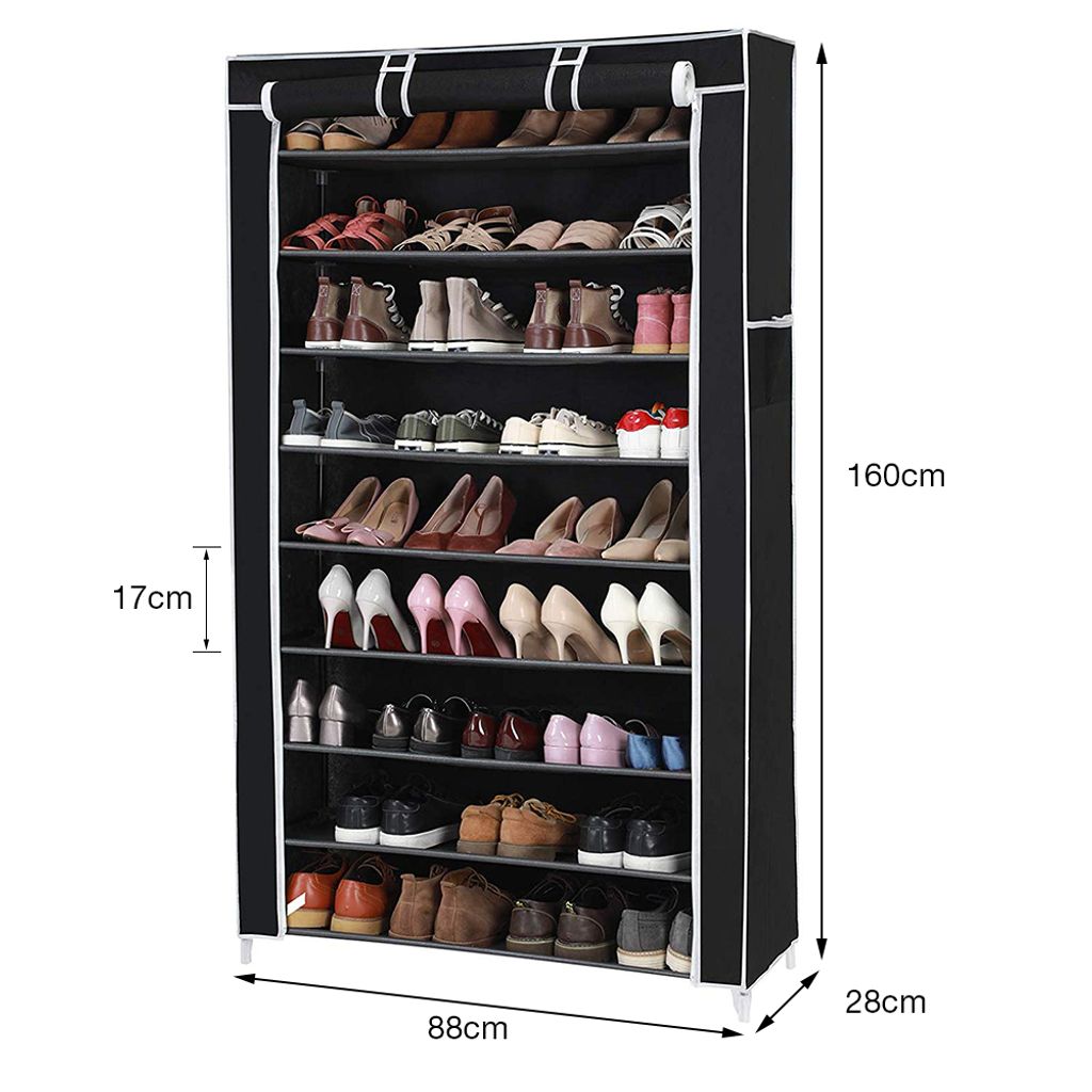Schuhschrank mit 9 Ebenen Schuhregal Stoffschrank für 36 Produktbild 5