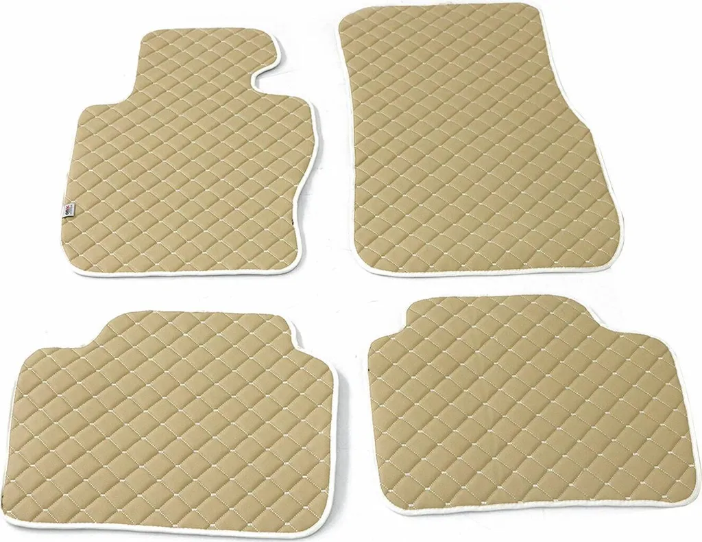 Set 4 Tappetini Beige BMW F30 2011-2019 in Pelle Finta Resistente