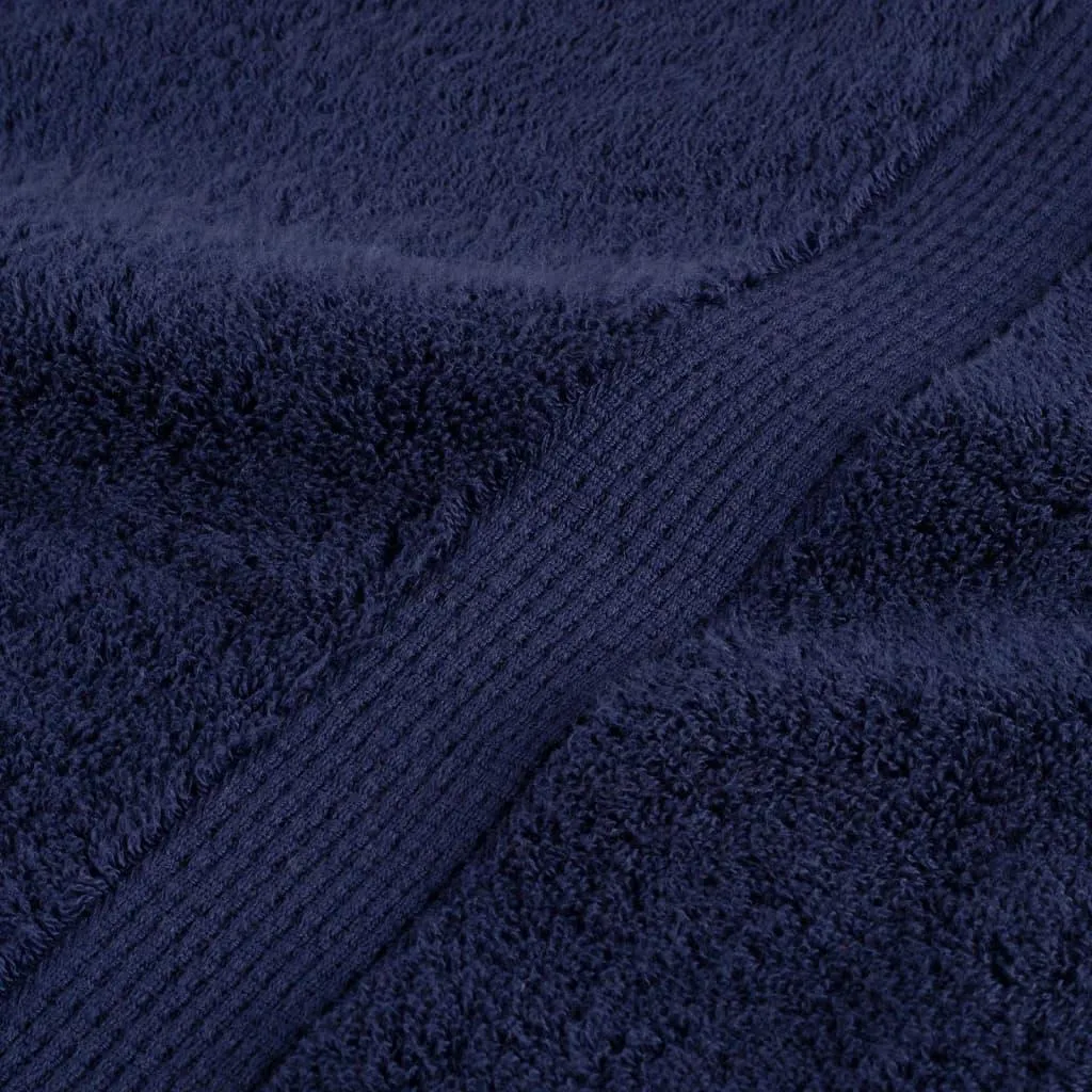 vidaXL Asciugamani da doccia Premium SOLUND 10 pz. Blu navy 70x140cm 600 g/m² - 6