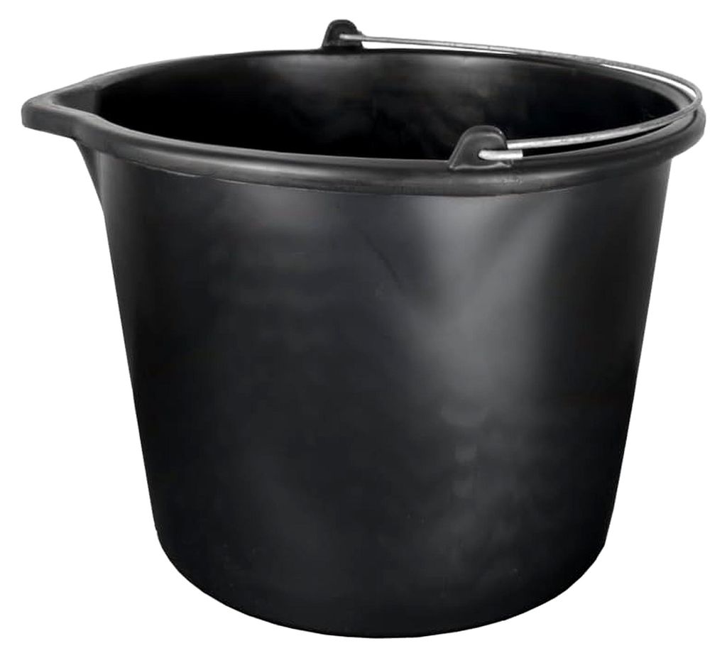 Baueimer 20L Skala Wassereimer mit Ausguss Mörteleimer Putzeimer Garteneimer PVC 12/16 / 20L (20 Liter (1 Stück))