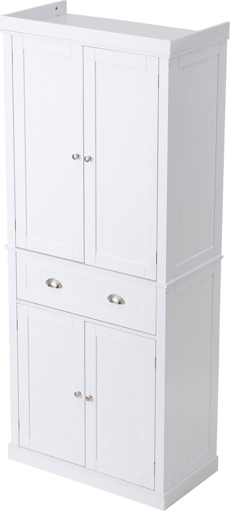 SucceBuy 72" Küchen-Vorratsschrank, freistehend, 3 verstellbare Regale, Türen und Schublade, für Küche/Wohnzimmer/Esszimmer/Waschküche, Farbe ...