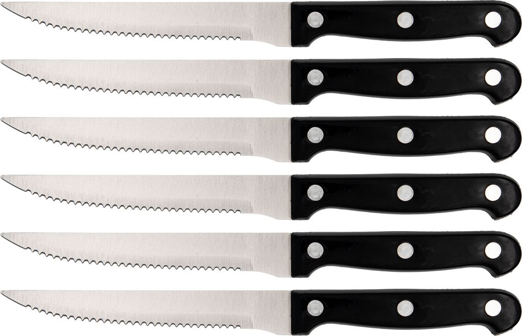 6x Steakmesser Edelstahl Pizzamesser Steak Messer Produktbild 