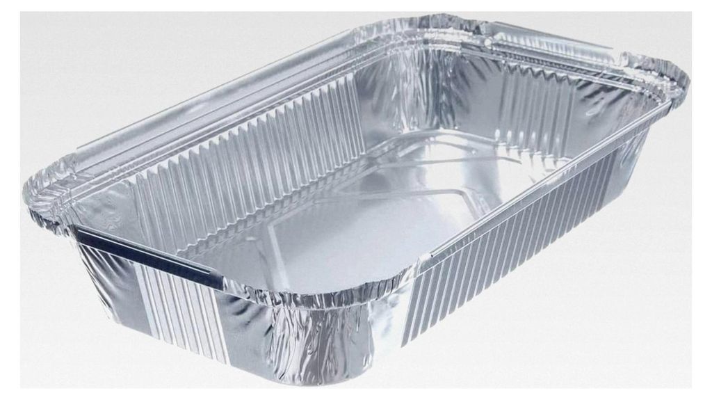 20 eckige Schalen aus Aluminium, 0,8 l, 218 x 155 x 38 mm, Silber, Backform