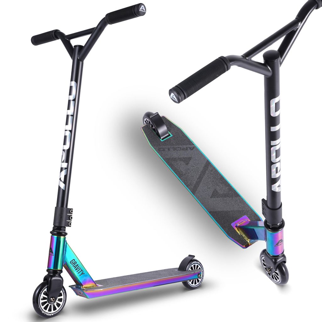 Apollo Stuntscooter Gravity Fun-Kickscooter Kinderroller Trick Roller auch für Beginner geeignet - Rainbow