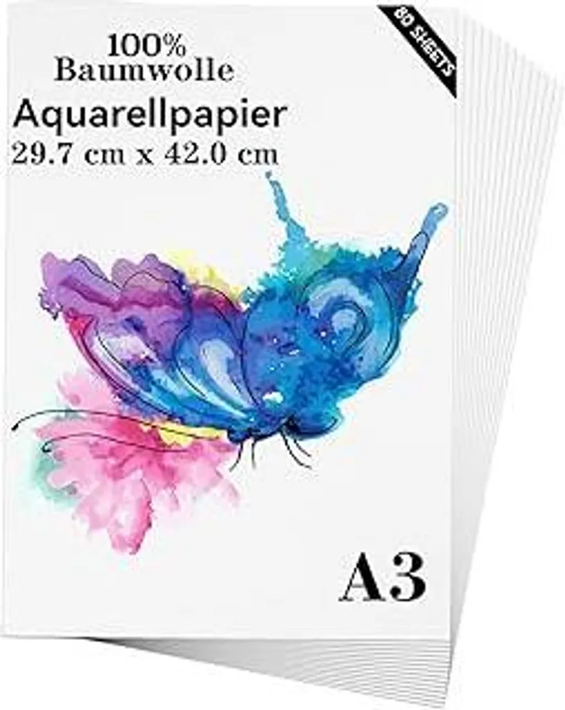 Carta Acquerello A3 300g Cotone 80 Fogli - Qualità per Artisti
