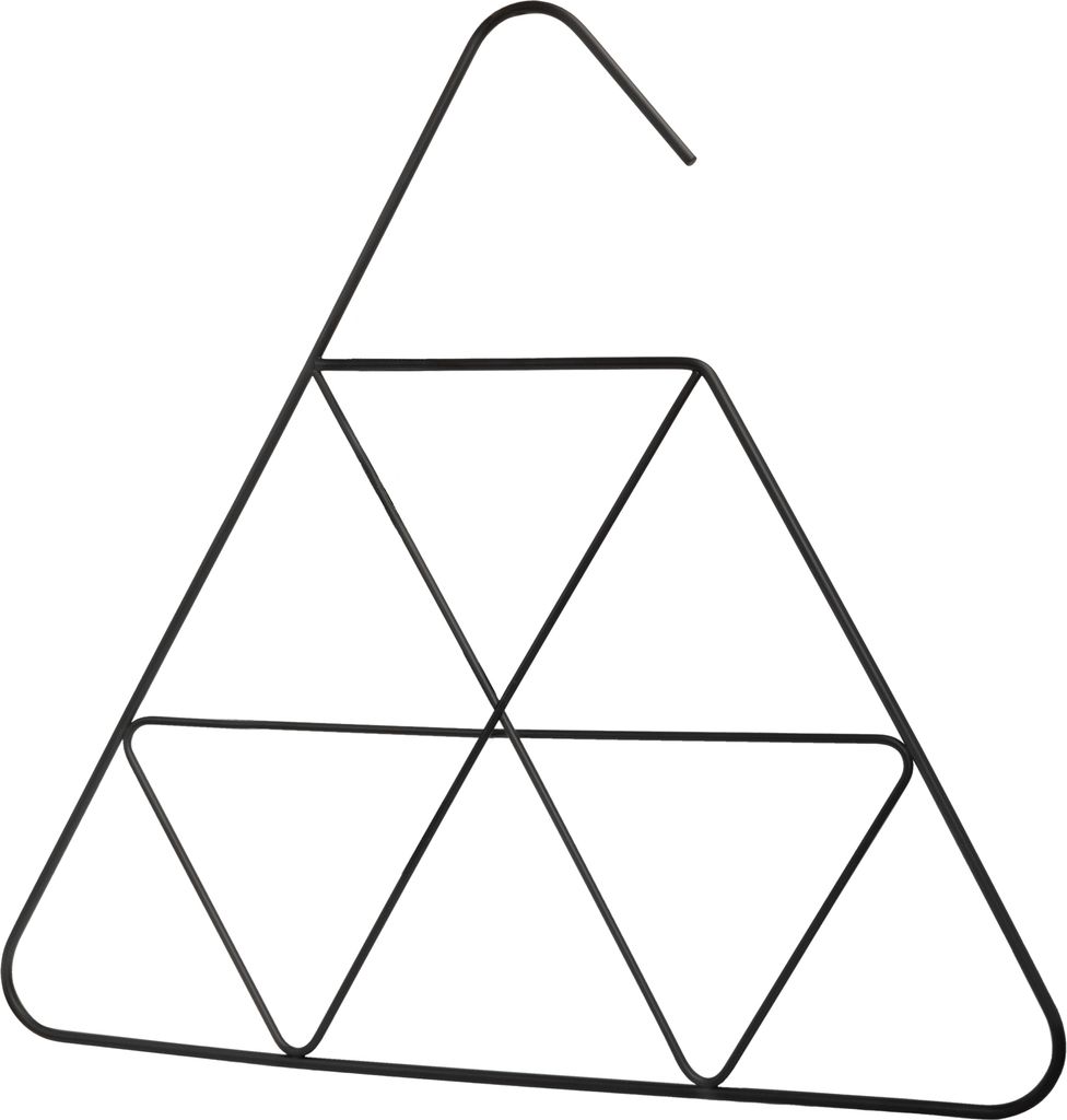 Natural Goods Berlin Schalhalter TRIANGEL, Krawattenbügel, Gürtelhalter, Kleiderschrank, Schals, Gürtel, Socken, Schmuck, 4mm Rundstahl, Schwarz...