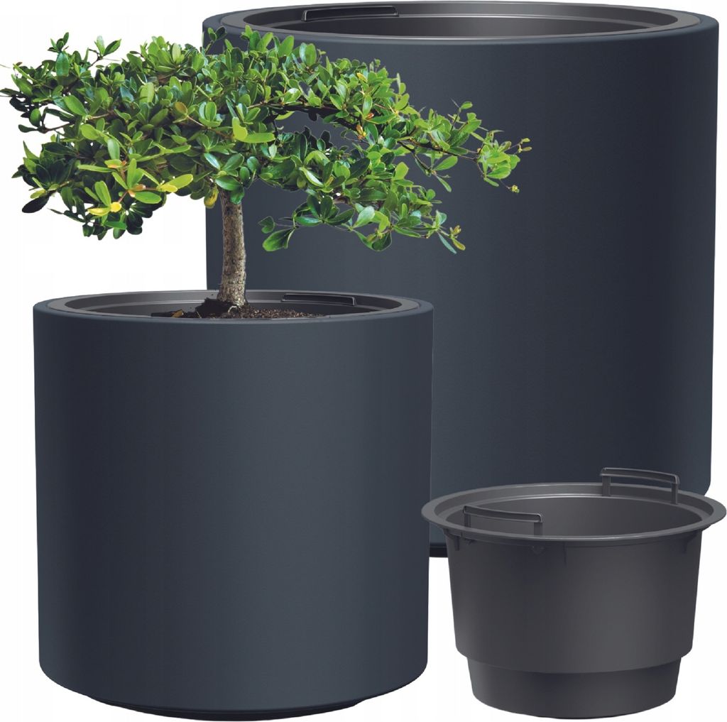 Heos Blumentopf Anthrazit Blumengehäuse