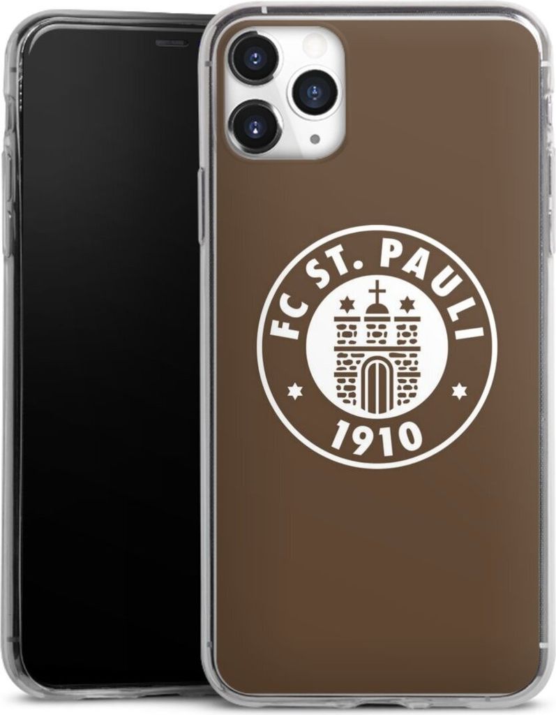 DeinDesign Slim Hülle für Apple iPhone 11 Pro Max Silikon Case Ultra Dünn Handyhülle FC St. Pauli Offizielles Lizenzprodukt Wappen