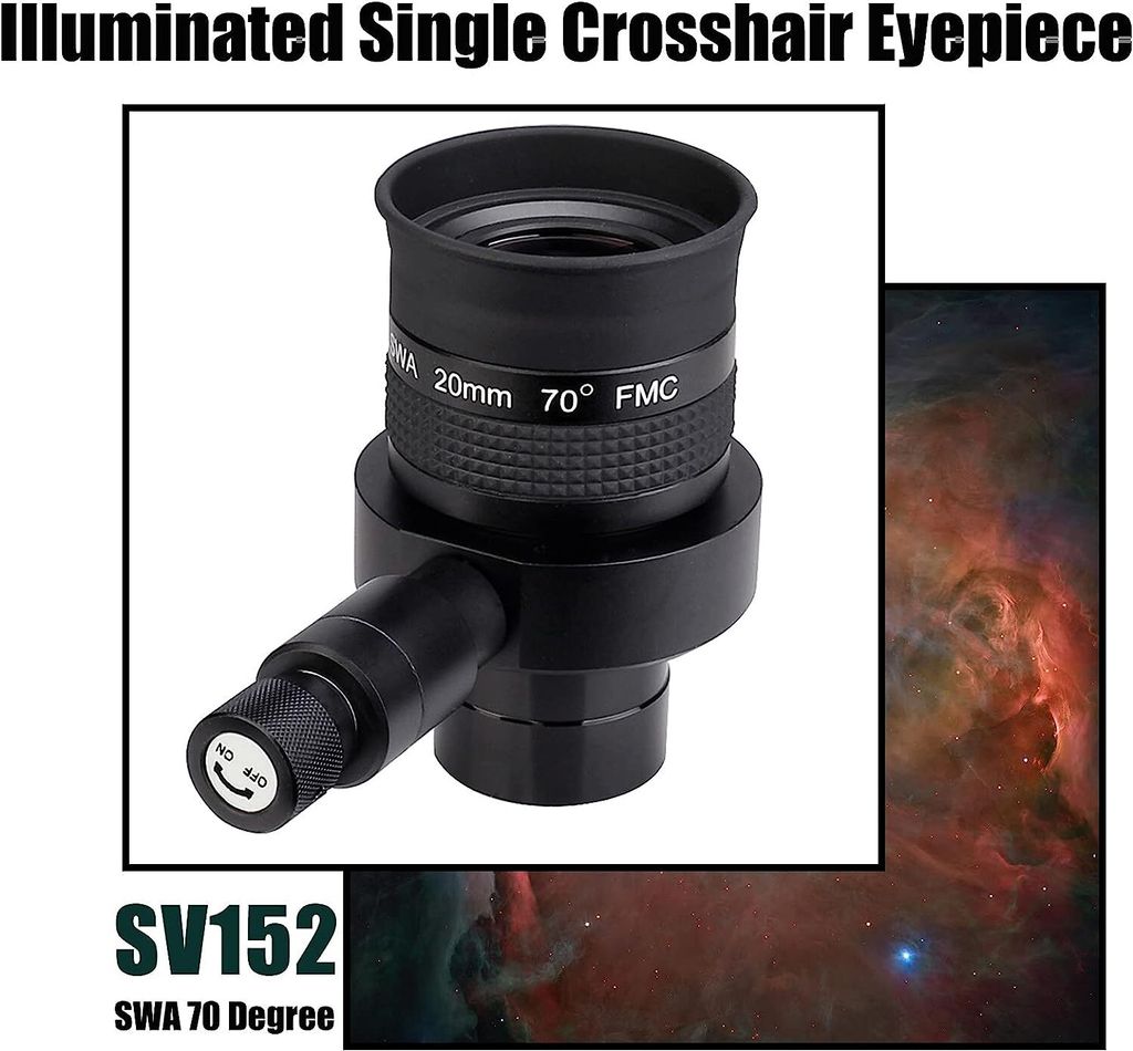 Svbony SV152 okulár 1,25 palce 20 mm nastavitelný osvětlený Obrázek produktu 2