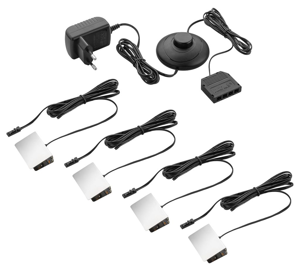 4x Glasbodenbeleuchtung LED Glaskantenbeleuchtung Vitrinenbeleuchtung SEBSON