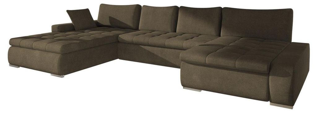 MIRJAN24 Ecksofa Caro, U-Form mit Bettkasten und Schlaffunktion, Wohnzimmer Couchgarnitur (Farbe: Wave 09)