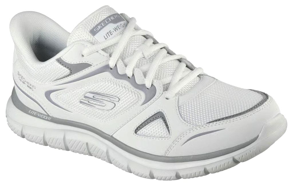 Skechers Herren Slip-ins Track Ezral Sneaker 233039 WGY White Grey, Schuhgröße:41 EU