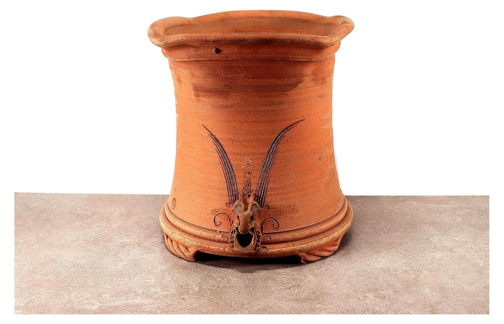 quadratisches Pflanzgefäß Blumentopf aus Terracotta, handgefertigtes Pflanzgefäß für Balkon Garten Terrasse (XL)