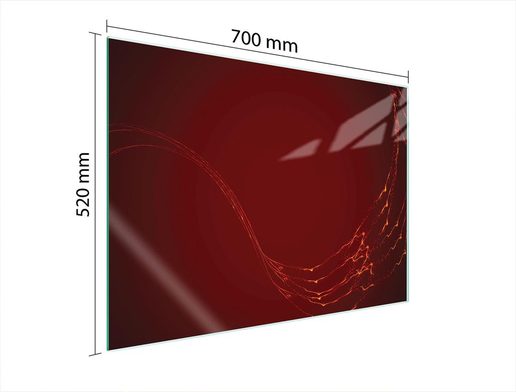 Glasschutzplatte Für Herd 70X52 Rot