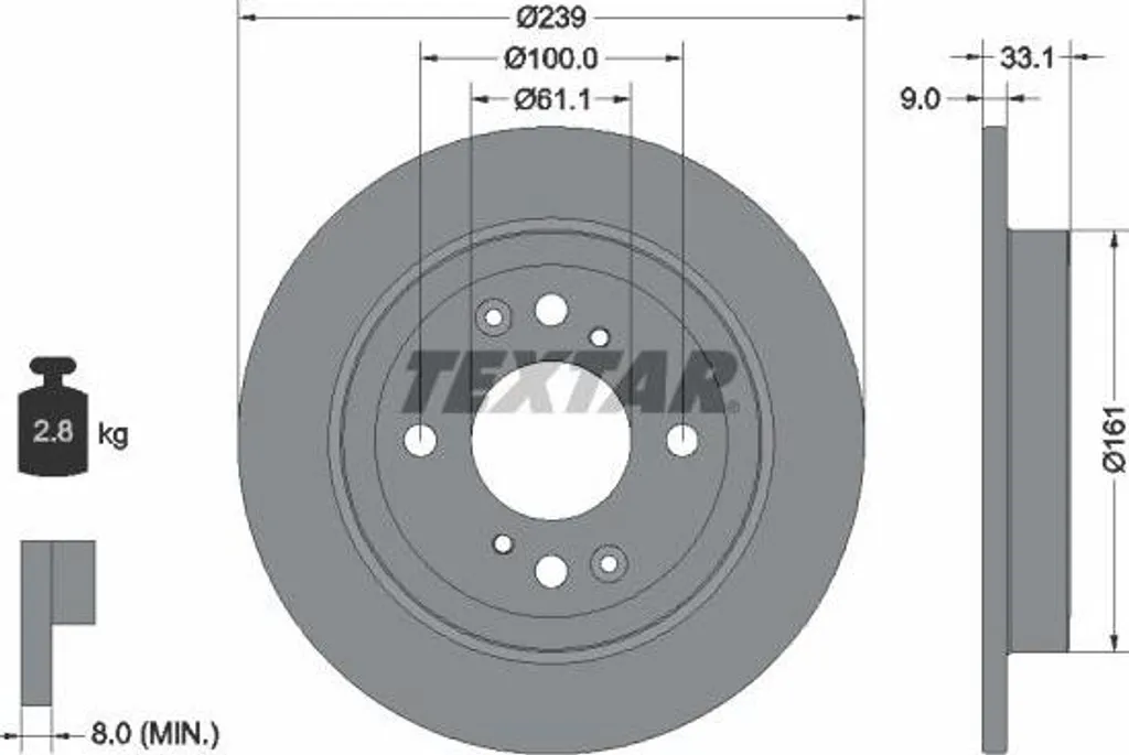 Disque de frein arrière pour Honda Jazz IV : Sécurité et Fiabilité TEXTAR