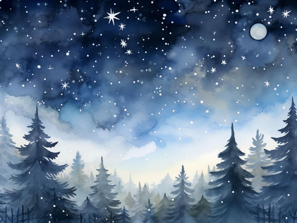 Plakat 40x30cm Geheimnisvoller Wald bei Dämmerung