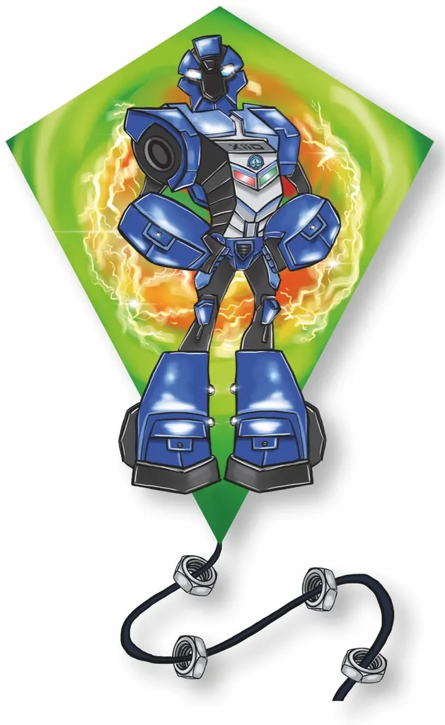 Cerf-volant de Plage Enfant Robot 85x75 cm Idéal pour Vacances et Loisirs