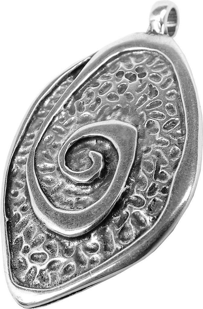 Minott Schmuck Anhänger | Blatt / Spirale aus Messing, versilbert