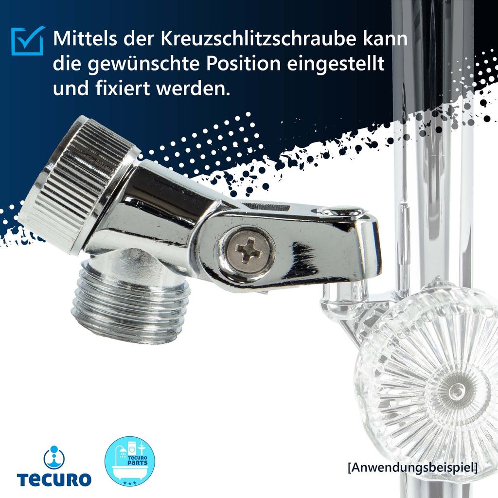tecuro Gelenkstück - Aufnahme für Brausestangen und Produktbild 4