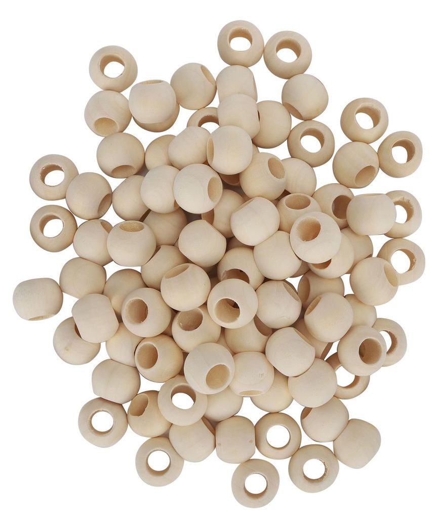 100 Stück Holzperlen, rundes Loch, Halskette, Kugel, Abstandshalter, Dekoration, DIY-Schmuckzubehör, 20 mm