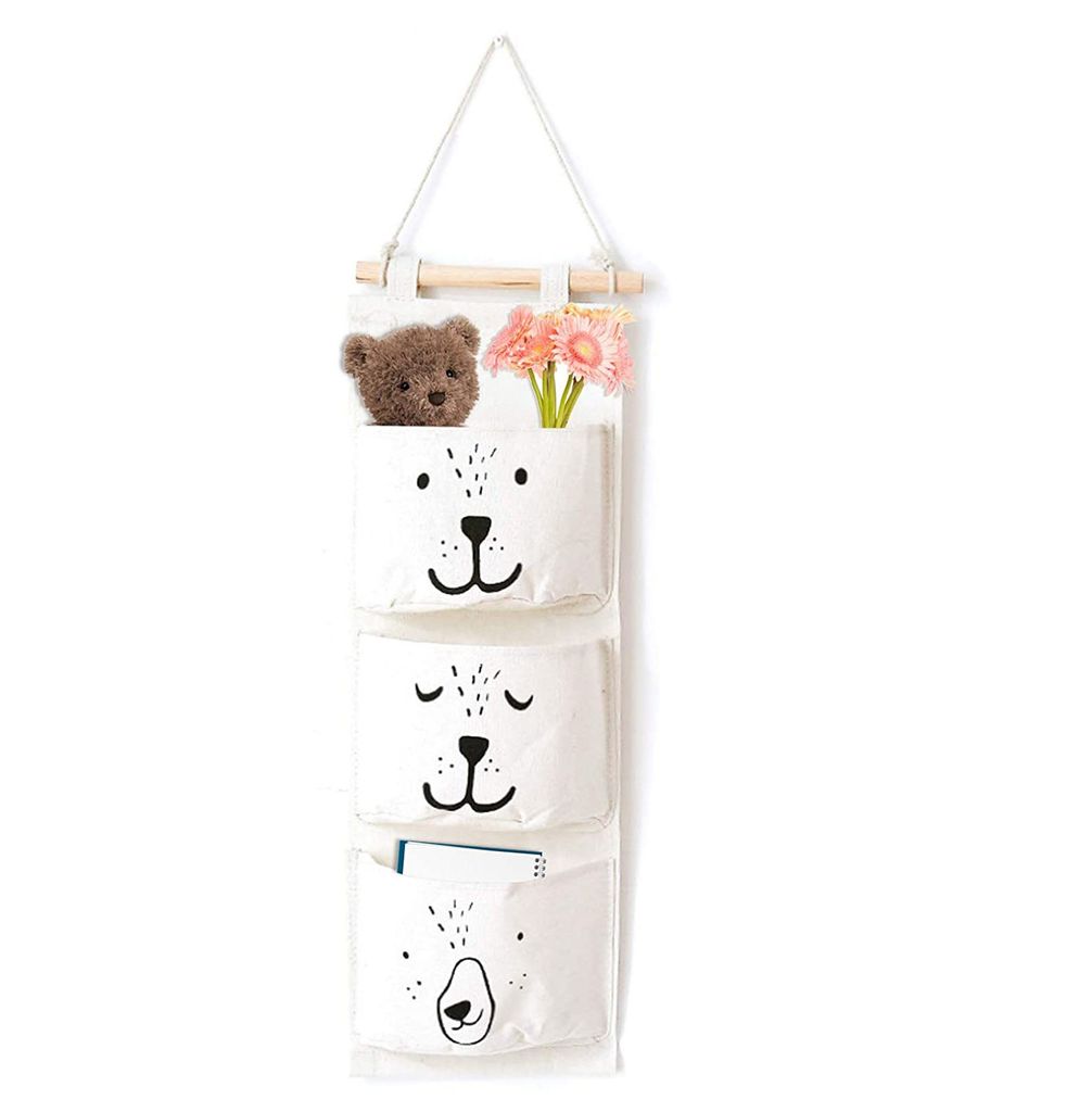 Wand-Organizer Tasche Mit Klebehaken - 23x9x40 Cm, Grün, Für Schlafzimmer & Küche
