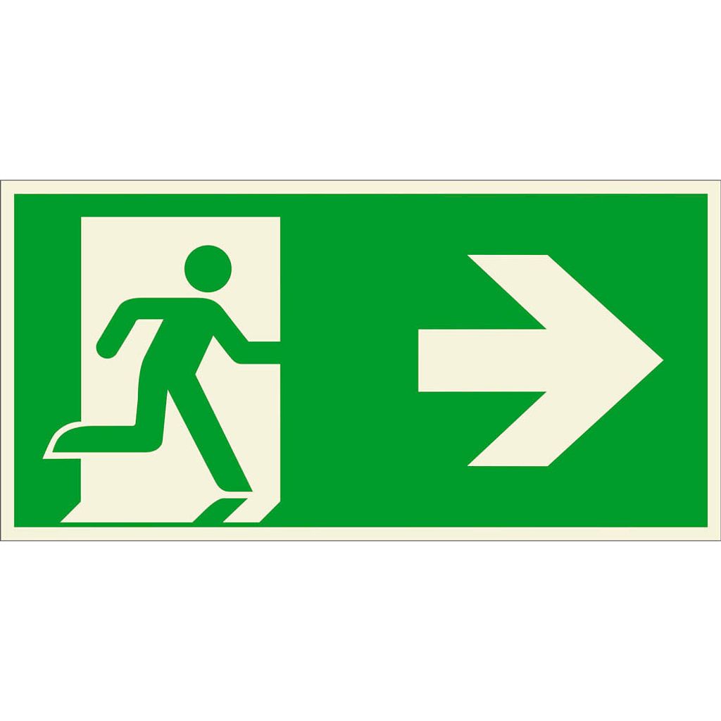 SafetyMarking Rettungszeichen "Notausgang rechts" rechteckig 30,0 x 15,0 cm