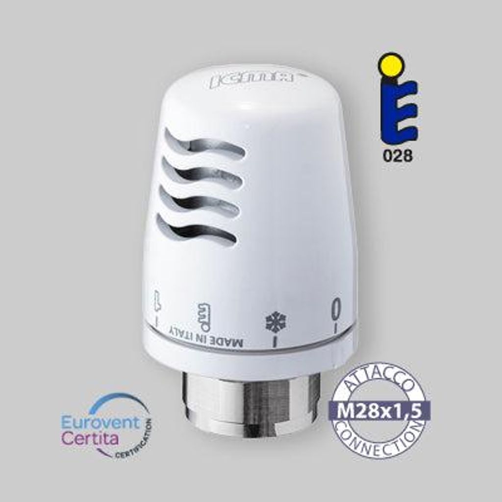 Testa Termostatica Con Sensore Liquido Bianca Icma M28X1,5 Immagine del prodotto 