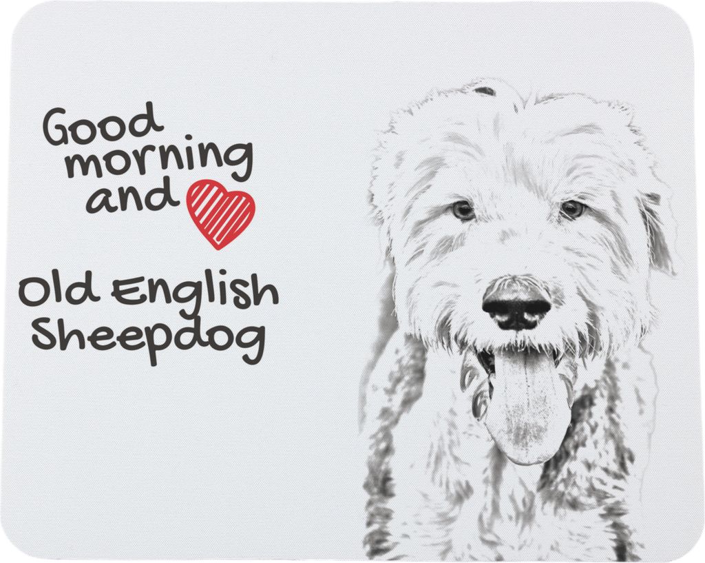 Old English Sheepdog - Mauspad mit Druck, personalisiertes Mauspad mit Hund, einzigartiges Gadget für Büroangestellte von Art-Dog.