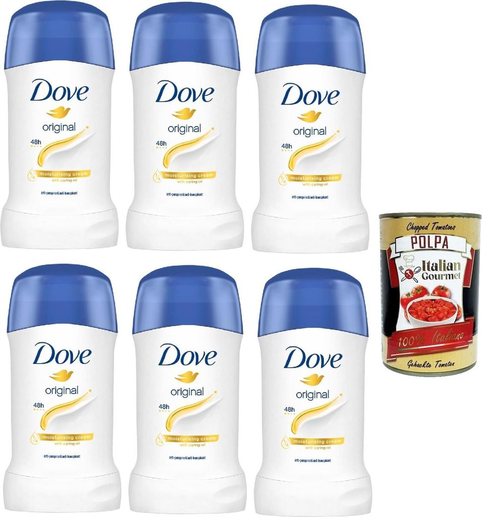 Dove, Deodorante Original Stick, Anti -Draining Deodorant in Stick, mit 1/4 Feuchtigkeitscreme, Schutz bis zu 48 Stunden, mit nahrhaftem Öl, Deo -...