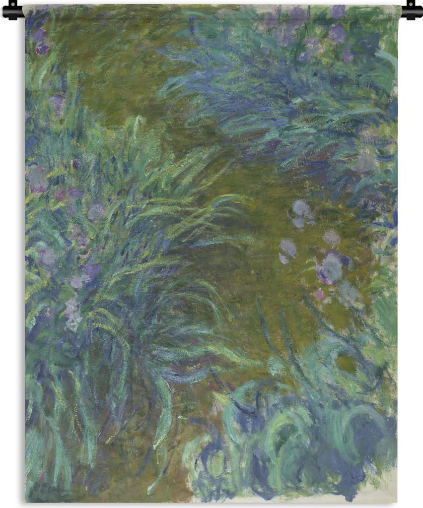 MuchoWow Wandteppich Wandbehang Der Weg durch die Schwertlilien - Gemälde von Claude Monet 60x80 cm Tapisserie Dekoration Wandtuch - Decke - Wan...