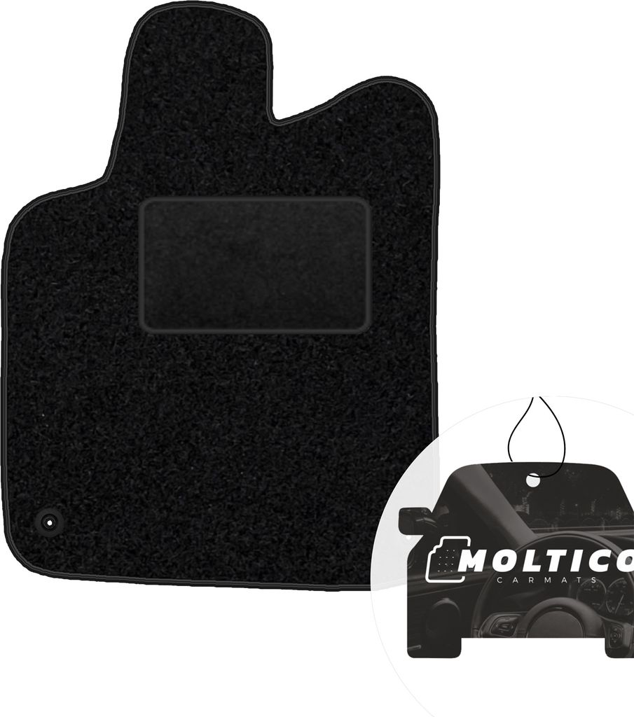 moto-MOLTICO Fahrer Fußmatte Auto Velours Fahrerseite Autoteppiche Schwarz Fahrermatte 1-teilig passend für Peugeot 407 I Citroen C5 I 2001-2011