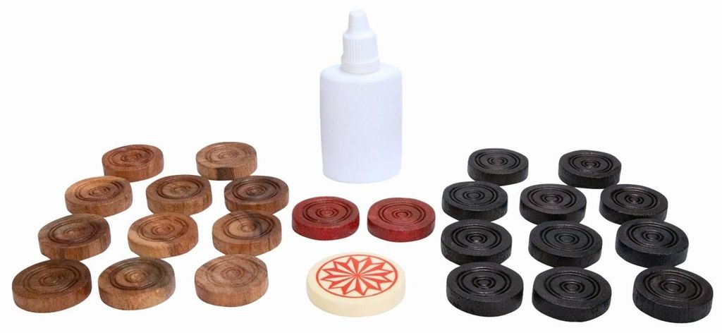 GICO Carrom Steine Komplettsatz, MB Economy Class -einfache, zweckmäßige Spielsteine- 2101