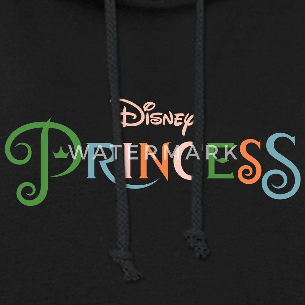Disney Prinzessinnen Schriftzug Mit Logo Damen Hoodie, XXL, Schwarz