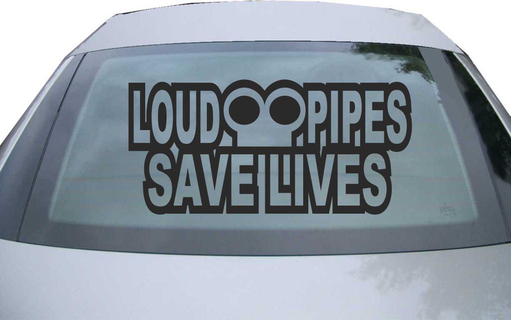Indigos UG - Aufkleber Heckscheibe & Motorklappe DE6224 - schwarz - 600x285 mm - loud pipes save lives - Auto Scheiben Fenster Heckklappe Tuning Ra...