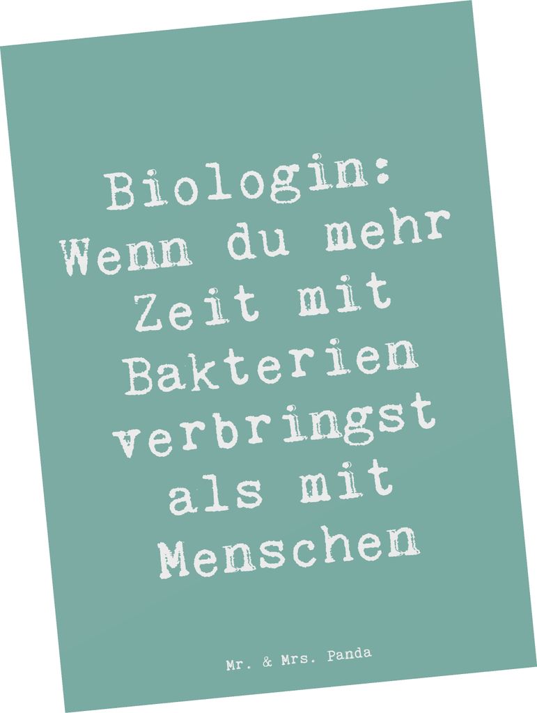 Mr. & Mrs. Panda Postkarte Spruch Biologin Bakterienliebe - Meeresbrise - Geschenk, Fotokarte, Ansichtskarten, Berufsalltag, Biologie, Lebewesen, G...