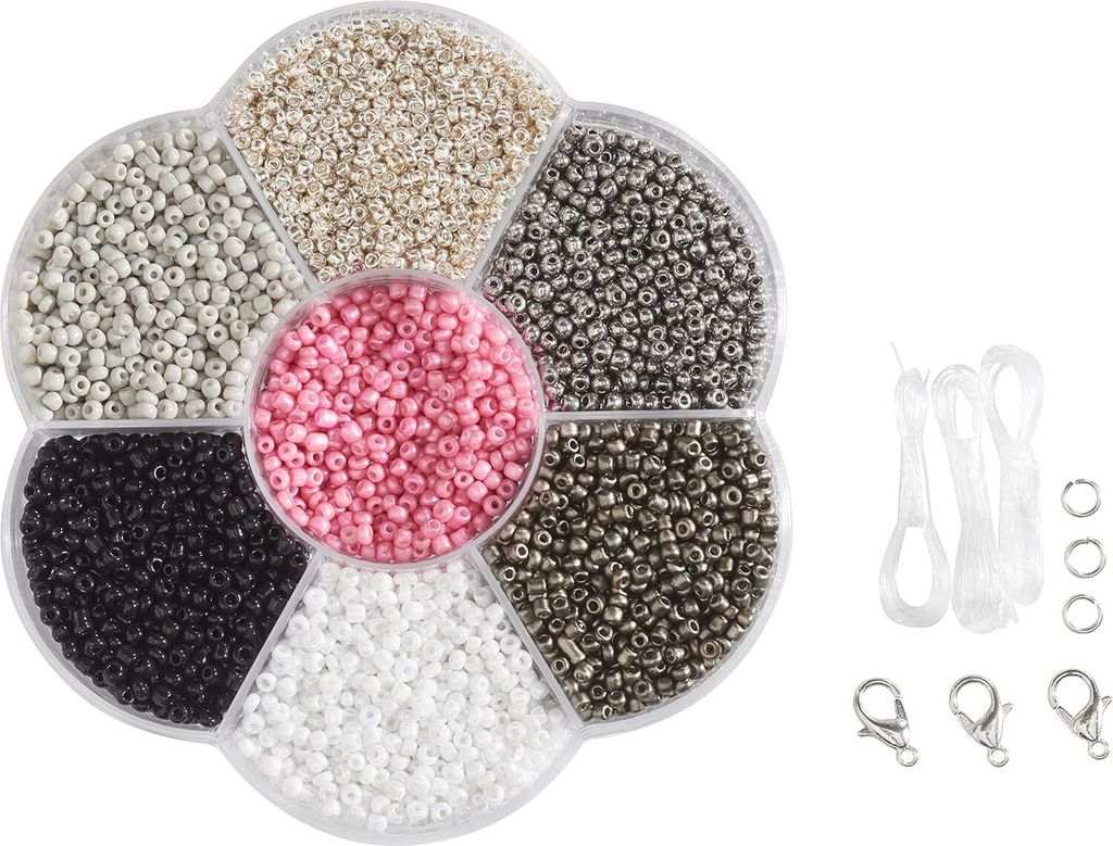 folia Perlen-Set Rocailles silber mehrfarbig Produktbild 1