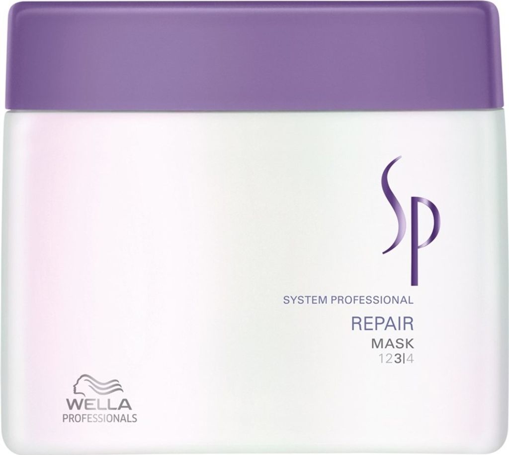 A product shot of a Wella SP System Professional Repair Mask.