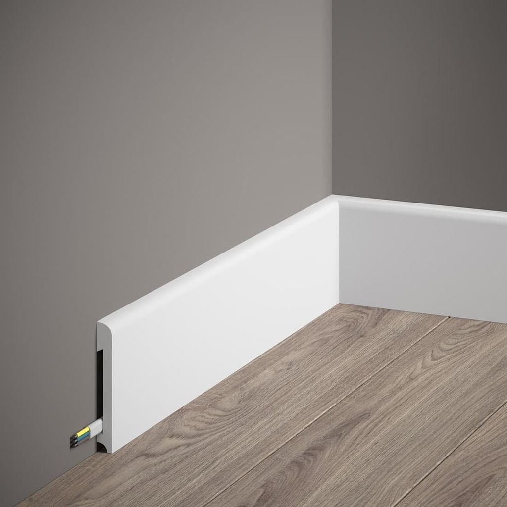 PROVISTON | Sockelleiste | 14 x 78 x 2000 mm | Weiß | Fußleiste | Mit Kabelkanal | Klassisch | Hochwertig | Robust | Langlebig | 1 Stück