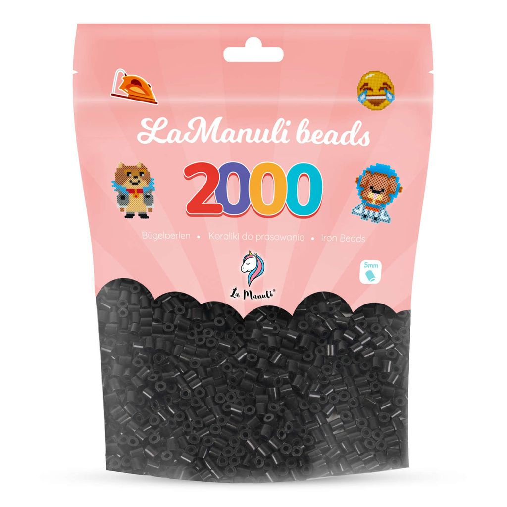 Koraliki do Prasowania – Czarne, 2000 Szt. Midi 5mm, Zdjęcie produktu 