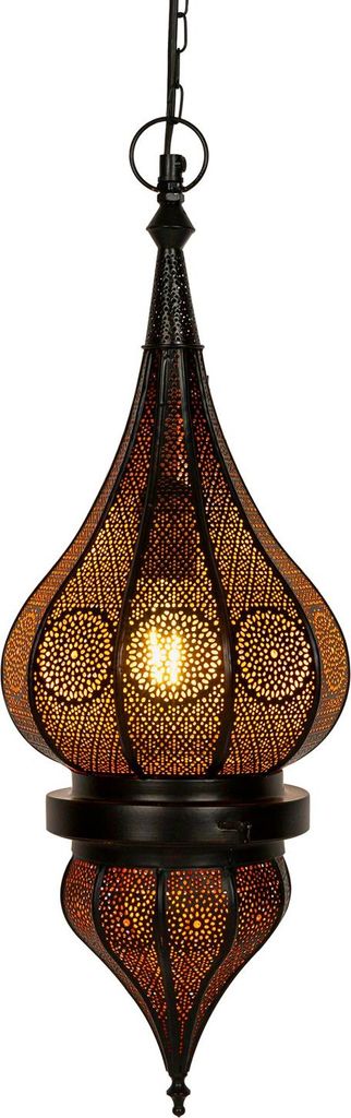 Lampada orientale a sospensione nera Fayna 55cm attacco E27 Immagine del prodotto 