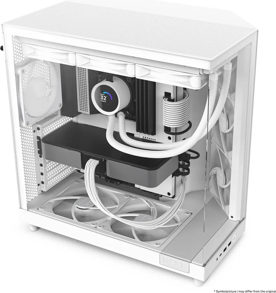 Boîtier PC de jeu NZXT H6 Flow Blanc idéal pour le watercooling - 23