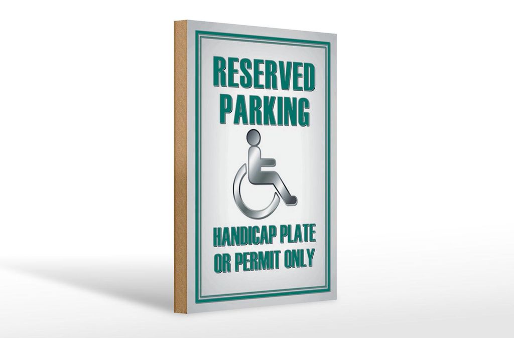 Holzschild Parken 20x30cm Parking handicap plate or