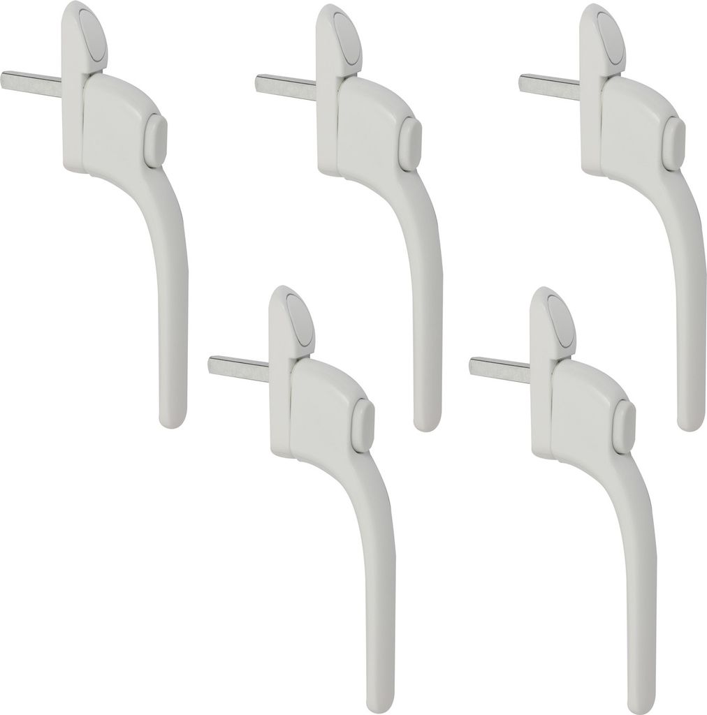 5er Set Fenstergriff Mit Druckknopf | Balkontürgriff Kindersicherung | Sicherheitsfenstergriff Aluminium | Fenster Griff Weiß