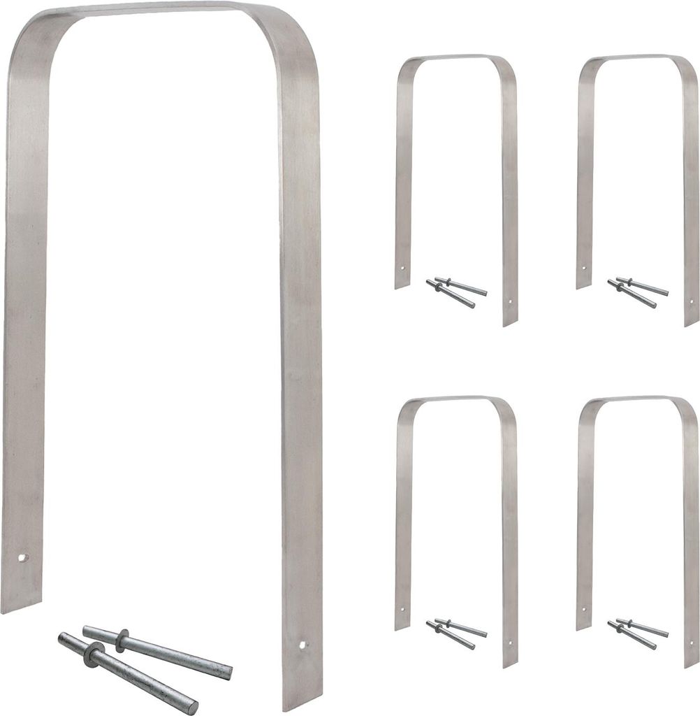 5 x Fahrradanlehnbügel 117 x 80 cm Edelstahl 13 mm grau Fahrradständer Anlehnständer Parker Typ U