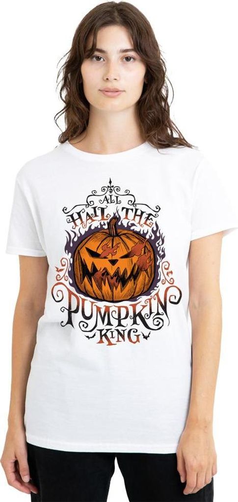 The Nightmare Before Christmas - "Hail The Pumpkin King" T-Shirt für Damen TV25196 (S) (Weiß)